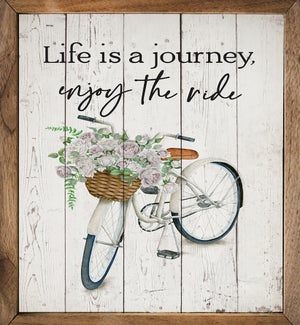 Enjoy The Ride Flowers Bike Whitewash